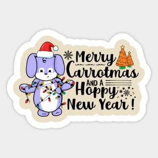 Merry Carrotmas And A Hoppy New Year! Sticker
